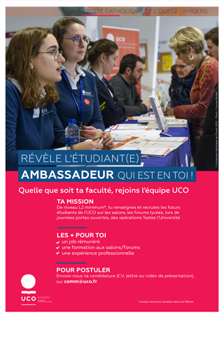 Affiche recrutement étudiants ambassadeurs UCO © Corinne Nicolle | UCO