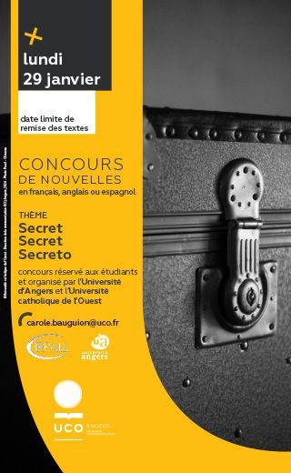 Affiche du concours de nouvelles pour étudiants : "Secret"